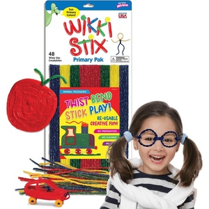 image:imageArts amp Crafts for Kids with Wikki Stix Primary Park of 48 Reusable Waxed Yarn Strands Perfect Teaching Tool and Fidget Toy Made in USAPrimary Colors