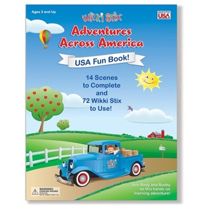 image:imageWikki Stix Adventures Across America Activity Book  ScreenFree USA Travel Toy for Kids Ages 310 Road Trip amp Airplane Activity Book with 72 Wikki Stix Fun Facts Map Activity amp Landmark Scenes