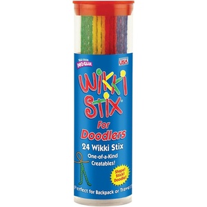 image:imageWikki Stix Doodler Travel Toy for Kids  24 Reusable Wax Sticks for Sensory Play ScreenFree Airplane amp Road Trip Activity MessFree Fidget Craft for Ages 3 Made in USA