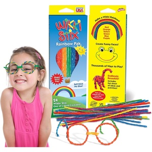 image:imageWikki Stix Rainbow Pak 24 Reusable Wax Yarn Sticks MessFree Arts amp Crafts for Kids ScreenFree Travel Toy Classroom Reward Party Favor amp Stocking Stuffer Ages 3Rainbow Pak