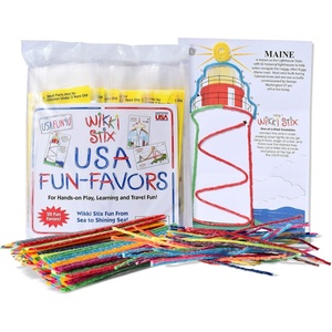 image:imageWikki Stix USA Fun Paks 20 Individually Wrapped Travel Activity Packs for Kids 160 USA Landmark Playsheets MessFree Road Trip Airplane Party Favor amp Classroom Activity Made in USA