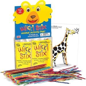 image:imageWikkiStix Animal Activity Pak  Features 12 Zoo Animals with Handson Activity and Fun Fact on Each Made in The USA Multiple Colors Zoo Animals